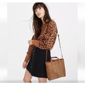 Madewell The Zip-Top Transport Crossbody in Spotted Calf Hair One Size NWT